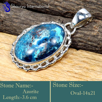 Azorite Cab E - SSP878-925 Sterling Silver Beautiful New Designs Pendants Wholes