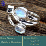 Rainbow Moonstone Cut D - RSS853-Fabulous Cut Gemstone Design Handmade Rings 925 Sterling