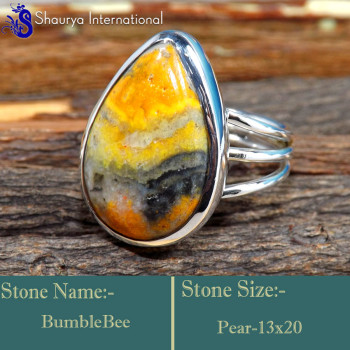 Bumble Bee G - RSS849-Glamorous Party Look Handmade Colourful Rings 925 Sterlin