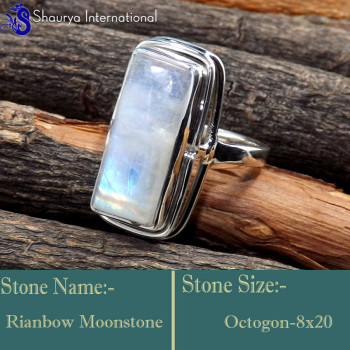 Rainbow Moonstone A - RSS846-Valentine's Offer Beautiful Handmade Designer Rings 925 S