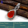 Carnelian C - SD625-Unique Faceted Cut Gemstone Party Look Pendants 925 Sterli