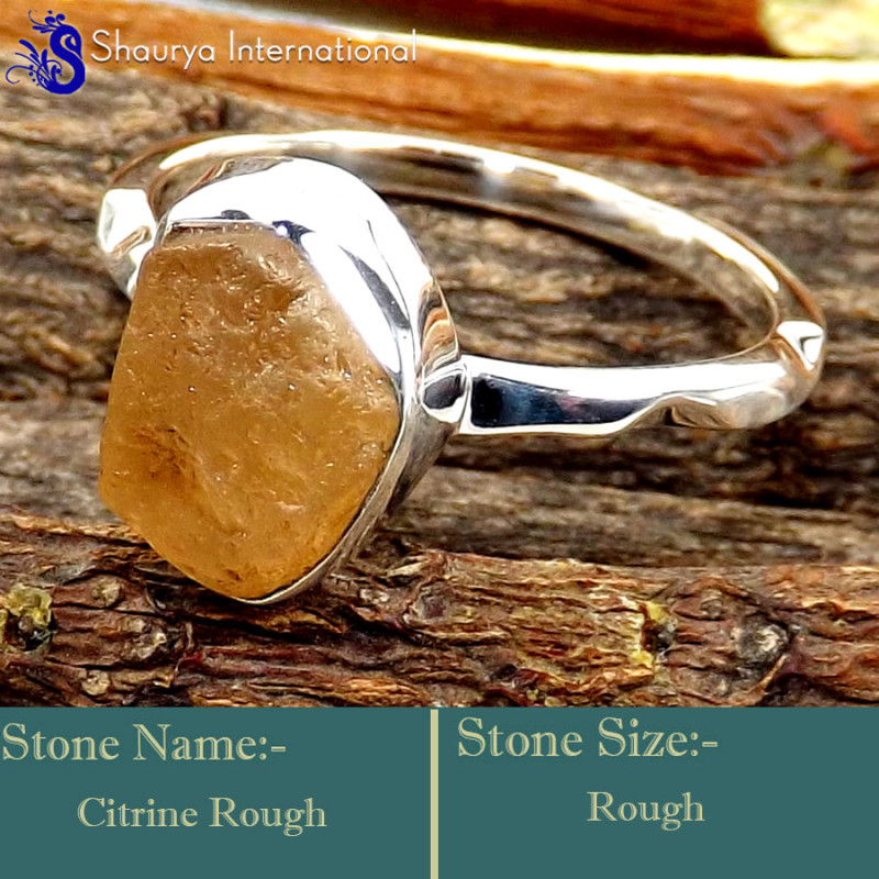 Citrine Rough F - SRR996-925 Sterling Silver Fabulous Rough Gemstone Rings Company