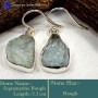 Aquamarine Rough I - RGE977-Glorious Design Handmade Rough Gemstone Earrings 925 Ster