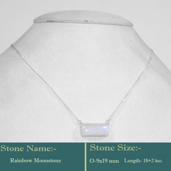 Rainbow Moonstone Cab K - BZN982-Superb Look Wholesale Cab Gemstones 925 Sterling silver B