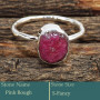 Pink Ruby Rough B - SRR988-Exclusive Pretty Rough Gemstone 925 Silver Ring Wholesale