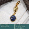 Lapis Lazuli Cab E - CMJ867-Superb 925 Silver 18K Gold Plated Pendant Cab Gemstone Wh