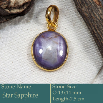 Star Sapphire Cab F - CMJ856-Amazing 18K Gold Plated Pendant 925 Sterling Silver Whole