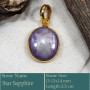 Star Sapphire Cab F - CMJ856-Amazing 18K Gold Plated Pendant 925 Sterling Silver Whole