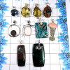 10 Pcs Mix Cab & Cut Gemstone F - BDA949-Magical 10 Pcs Mix Lots Pendant 925 Sterling Silver Cut &