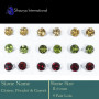 9 Pair 6mm Citrine, Peridot & Garnet Cut D - SSE848-9 Pair 6 & 5 mm 925 Silver Stud Earrings Cut Gemstone Who