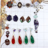 10 Pcs Mix Cab & Cut Stone D - BDA930-Sleek 10 Pcs Mix Lots Ring Earrings Pendant 925 Silver Cu