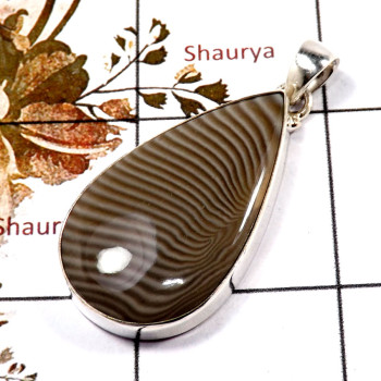 Agate Dubby Cab D - SD580-Gorgeous Agate Dubby Designer Pendant 925 Sterling Silver
