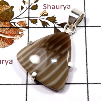 Agate Dubby Cab F - SD580-Gorgeous Agate Dubby Designer Pendant 925 Sterling Silver