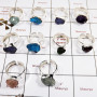 10 Pcs Mix Rough Stone O - SAJ997-Amazing 10 Pcs Mix Rough Stone Ring 925 Sterling Silver Handmade Lots Collection India
