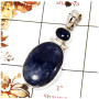 Sodalite & Kyanite Cab F - SSP834-Indian Factory Made 925 Sterling Silver Pendant Pretty Look Cab Gemstone Collection