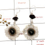 Amethyst Stalactite & Black Tourmaline Rough O - XSE937-Solid 925 Sterling Silver Prong Setting Amethyst Stalactite Earrings