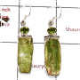 Green Kyanite Rough & Peridot Cut A - SPE813-Party Wear Rough Stone 925 Silver Plain Setting Earrings Handmade Collection