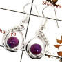 Purple Turquoise Cab J - SDE686-Solid 925 Sterling Silver Designer Earrings Semiprecious Gemstone