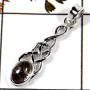 Black Rutile Cab A - SSP819-Light Weight Cab Gemstone Celtic Design Pendant 925 Sterling Silver