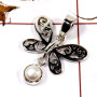 Pearl Cab D - SSP813-925 Silver Butterfly Design Light Weight Pendant With Cab Gemstone