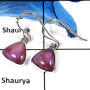 Phosphosiderite Cab B - SPE802-Natural Phosphosiderite Cabochon Stone Plain Setting Earrings 925 Sterling Silver