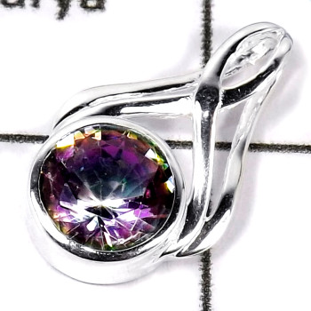 Mystic Cut A - CSP923-Solid 925 Sterling Silver Cab & Cut Gemstone Casting Pendant