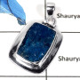 Blue Apatite Rough A - CMJ809-Solid 925 Sterling Silver Party Look Cabochon Gemstone Pendant
