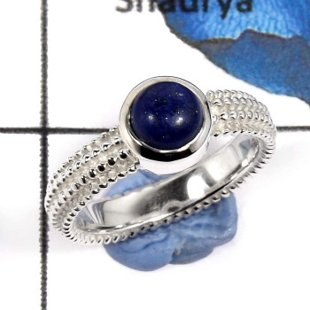 Lapis Lazuli J - SCR787-Genuine Gemstones Designer Casting Rings 925 Sterling Silver