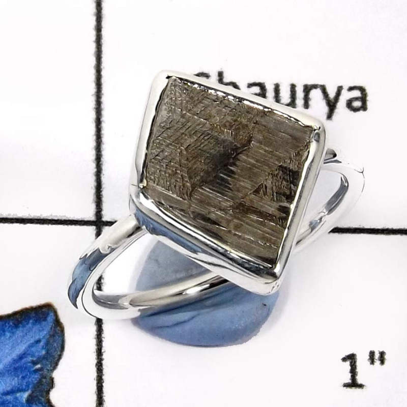 Meteroite A - SDR576-Eye Catching Meteroite Gemstone Wholesale Designer Rings 925 Sterling Silver