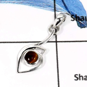 Tiger Eye J - CSP916-Beautiful Party Look Fashionable Designer Casting Pendants 925 Sterling Silver