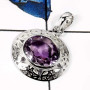 Amethyst Cut B - CSP913-Exclusive Cut Gemstone Wholesale Designer Casting Pendants 925 Sterling Silver