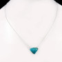 Tibet Turquoise O - BZN980-Eye Catching Fashionable Handmade Bezel Necklace 925 Sterling Silver