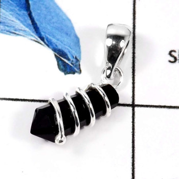 Black Onyx Cut B - SD459-Attractive Colorful Designer Drop Pendants 925 Sterling Silver