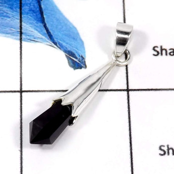 Black Onyx I - SD459-Attractive Colorful Designer Drop Pendants 925 Sterling Silver
