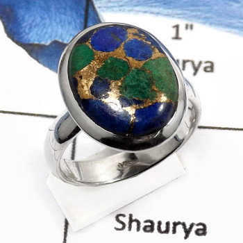 Moahave Copper Azurite D - SDR545-Natural Mohave Copper Azurite Designer Wholesale Rings 925 Sterling Silver