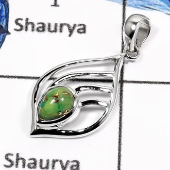 Green Copper Turquoise K - CSP907-Attracting Latest Design Fashionable Casting Pendants 925 Sterling Silver