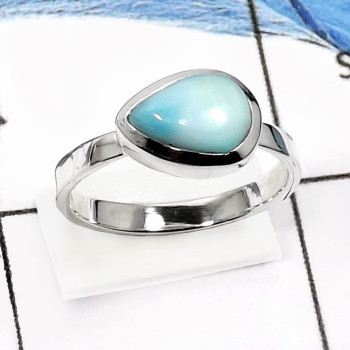 Larimar Cab O - RSS833-Gorgeous Colorful Gemstones Wholesale Small Rings 925 Sterling Silver