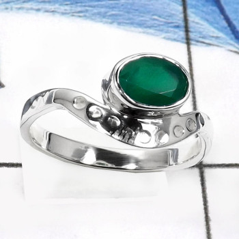 Green Onyx Cut E - RSS826-Amazing Cab & Cut Handmade For Girl's Rings 925 Sterling Silver
