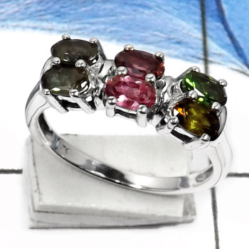 Tourmaline Cut B - RSS811-Latest New Design Cut Gemstones Wholesale Rings 925 Sterling Silver