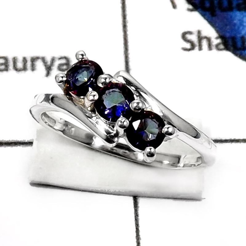 Mystic Quartz A - RSS810-Eye Catching Cut Gemstone Weddings Rings 925 Sterling Silver