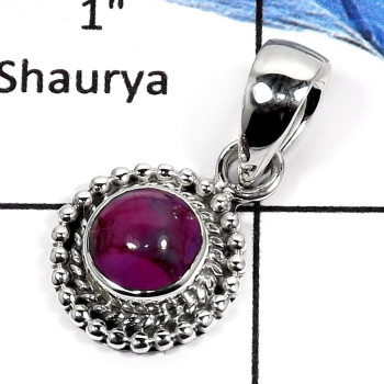 Purple Turquoise C - SD415-Exclusive Cabochon Gemstone Designer Light Weight Pendants 925 Sterling Silver