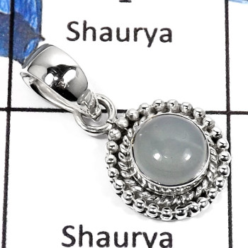 Aqua Chalcedony Cab I - SD415-Exclusive Cabochon Gemstone Designer Light Weight Pendants 925 Sterling Silver