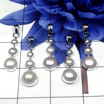 5 Pcs. Pearl B - SPP998-Sterling Silver Gorgeous Pearl Stunning Pendant
