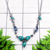 Blue Copper Turquoise D - SDN995-Exclusive Silver Semiprecious Gemstone Gorgeous Necklace