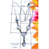 Rainbow Moonstone B - SDN992-Plain Silver Semiprecious Gemstone Trendy Necklace