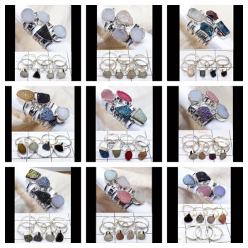 Stack Rings wholesale Lot - Rough Gemstone Stack rings Sterling Silver 925- STKWL250RF